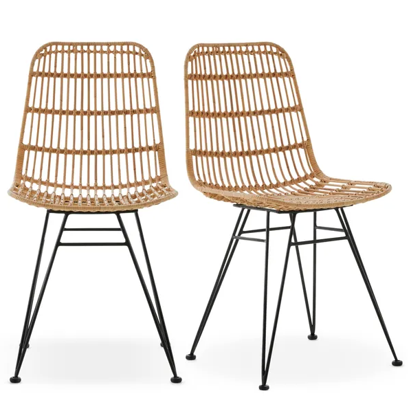 Pax Set of 2 Dining Chairs, Rattan